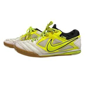 Nike 5 Gato White / Neon Yellow Sneakers 415122-177 men's 9 indoor soccer turf